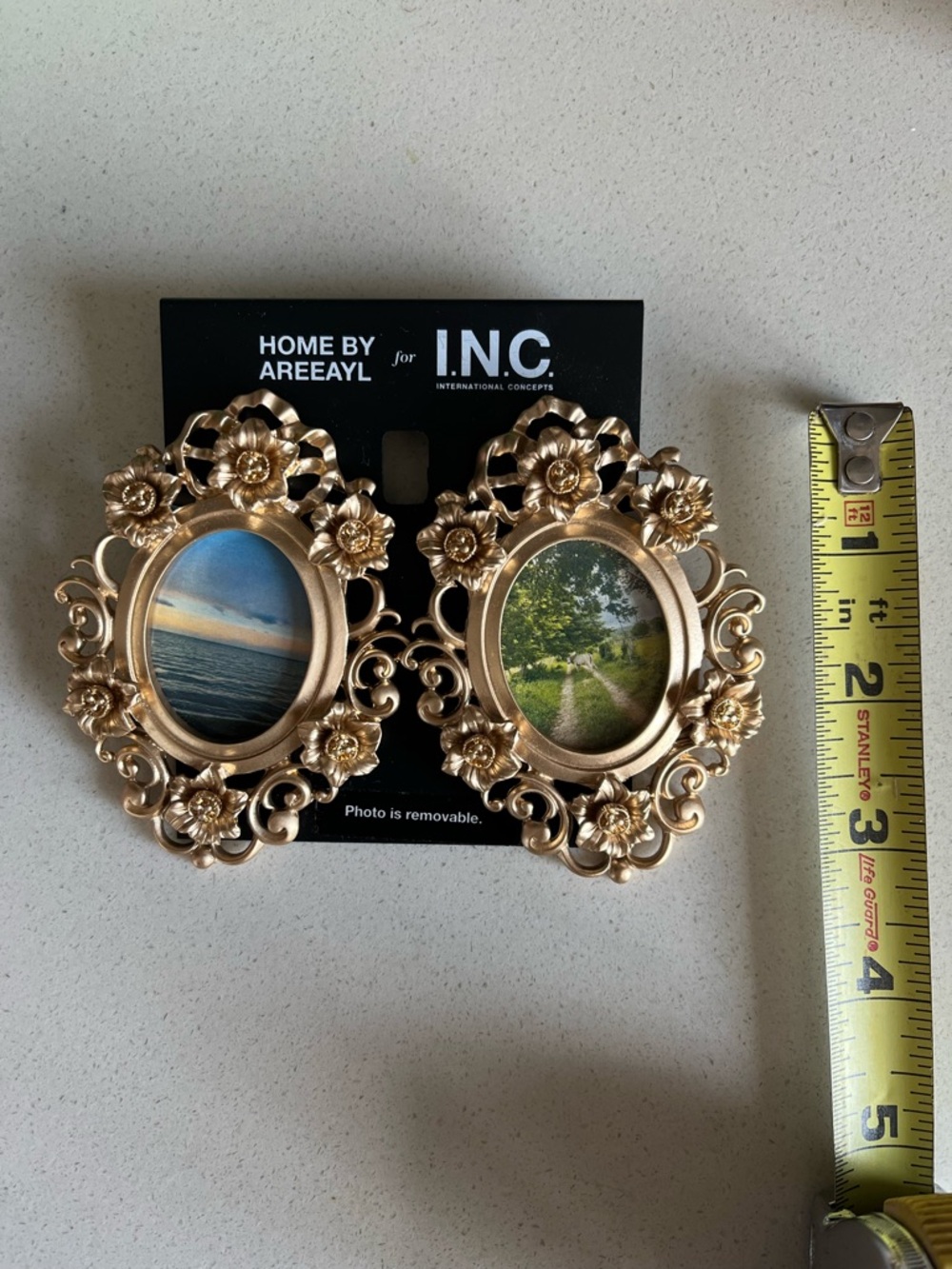 HOME BY AREEAYL for I.N.C. Ornate Gold Double Oval Picture Frame